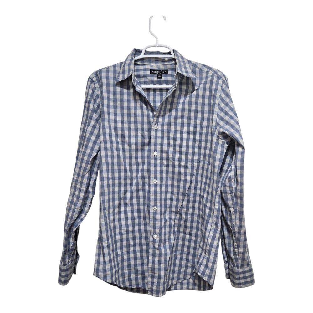 J.Crew Mercantile Flex Gingham Button Up Shirt Small Blue White